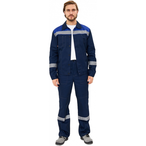 Костюм Лигор-1 Премиум СОП (тк.Смесовая,240) брюки, т.синий/васильковый Костюм Лигор-1 Премиум СОП (тк.Смесовая,240) брюки, т.синий/васильковый