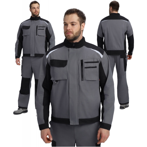 Куртка Милан NEW CH МВО (тк.Смесовая,270), т.серый/черный