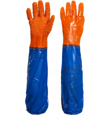 Перчатки Рыбообработчика ПВХ с крошкой, с нарукавниками Перчатки Рыбообработчика ПВХ с крошкой, с нарукавниками
