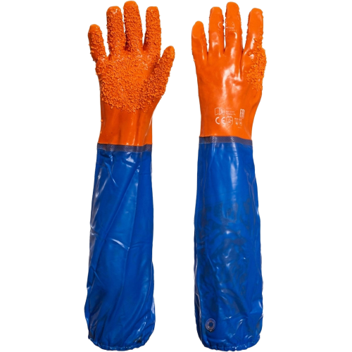 Перчатки Рыбообработчика ПВХ с крошкой, с нарукавниками Перчатки Рыбообработчика ПВХ с крошкой, с нарукавниками