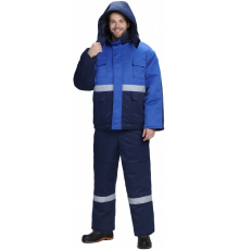 Костюм зимний Темп (тк.Смесовая,210) п/к, т.синий/васильковый