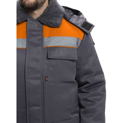 Куртка зимняя для бригадира NEW (тк.Смесовая,210), т.серый/оранжевый Куртка зимняя для бригадира NEW (тк.Смесовая,210), т.серый/оранжевый