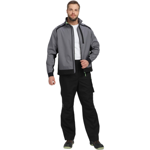 Куртка ProfLineLeader (тк.Софтшел), серый/черный Куртка ProfLineLeader (тк.Софтшел), серый/черный