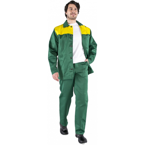 Костюм Стандарт (тк.Смесовая,210) брюки, зеленый/желтый