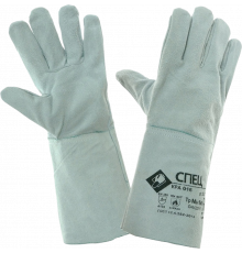 Краги спилковые СПЕЦ серые без подкладки, КРА016 Краги спилковые СПЕЦ серые без подкладки, КРА016