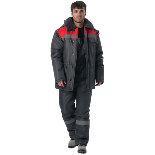 Костюм зимний Труженик-Ультра-2 (тк.Оксфорд) п/к, т.серый/красный Костюм зимний Труженик-Ультра-2 (тк.Оксфорд) п/к, т.серый/красный