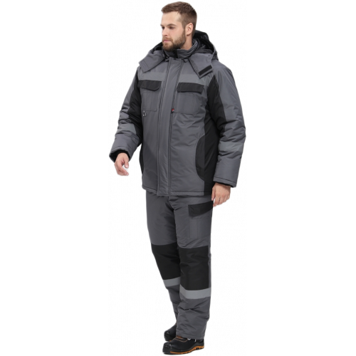 Костюм зимний Вектрон-2 СОП (тк.Таслан,135) п/к, т.серый/черный