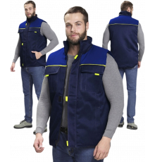 Жилет утепленный Флофт (тк.Смесовая,210), т.синий/васильковый Жилет утепленный Флофт (тк.Смесовая,210), т.синий/васильковый