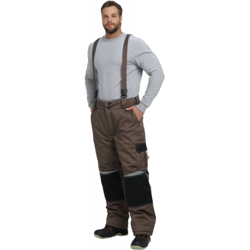 Костюм зимний Мега IMP (тк.Смесовая,240) брюки, коричневый/черный/бежевый