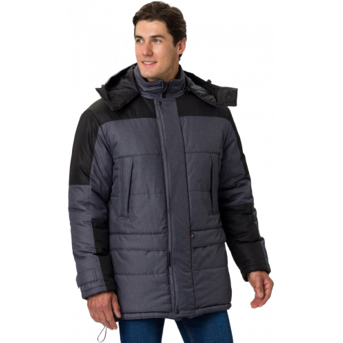 Куртка зимняя Премиум CH (тк.Мембрана), т.серый меланж/черный