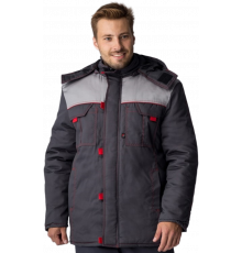 Куртка зимняя Фаворит (тк.Смесовая,240), т.серый/св.серый/красный Куртка зимняя Фаворит (тк.Смесовая,240), т.серый/св.серый/красный
