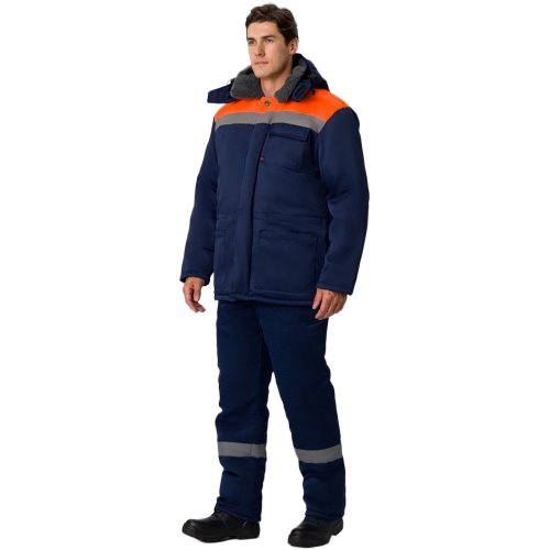 Костюм зимний Труженик-Ультра-2 IMP (тк.Смесовая,210) п/к, т.синий/оранжевый
