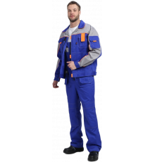 Костюм Драга-2 (тк.Смесовая МВО,240) п/к, васильковый/св.серый/оранжевый Костюм Драга-2 (тк.Смесовая МВО,240) п/к, васильковый/св.серый/оранжевый