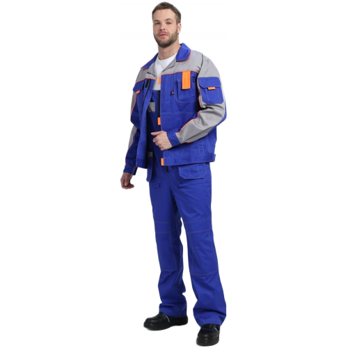 Костюм Драга-2 (тк.Смесовая МВО,240) п/к, васильковый/св.серый/оранжевый Костюм Драга-2 (тк.Смесовая МВО,240) п/к, васильковый/св.серый/оранжевый