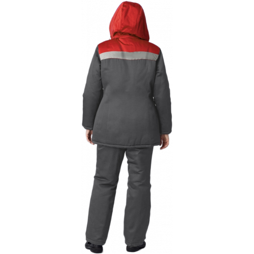 Куртка зимняя женская Кнейд СОП (тк.Смесовая,210), т.серый/красный Куртка зимняя женская Кнейд СОП (тк.Смесовая,210), т.серый/красный