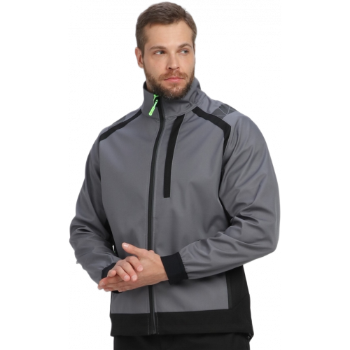 Куртка ProfLineLeader (тк.Софтшел), серый/черный Куртка ProfLineLeader (тк.Софтшел), серый/черный