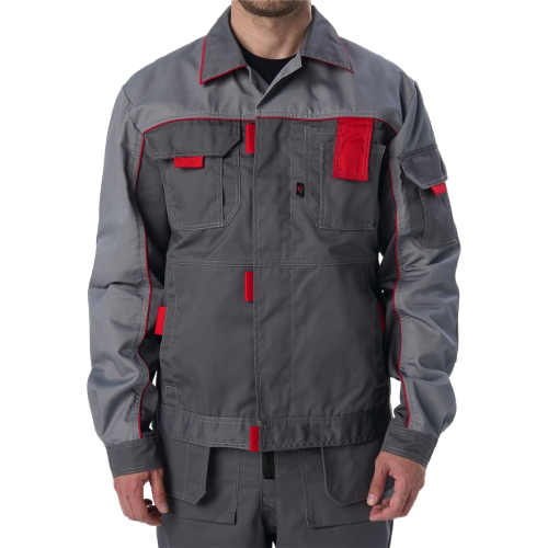 Костюм Драга-2 (тк.Смесовая МВО,240) п/к, т.серый/св.серый/красный Костюм Драга-2 (тк.Смесовая МВО,240) п/к, т.серый/св.серый/красный