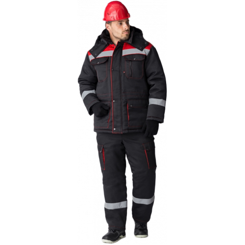 Костюм зимний Титан (Смесовая, 210) п/к, черный/красный Костюм зимний Титан (Смесовая, 210) п/к, черный/красный