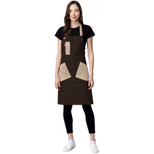 Фартук с грудкой универсальный Крафт (тк.Форвард,210), коричневый/бежевый (024) Фартук с грудкой универсальный Крафт (тк.Форвард,210), коричневый/бежевый (024)