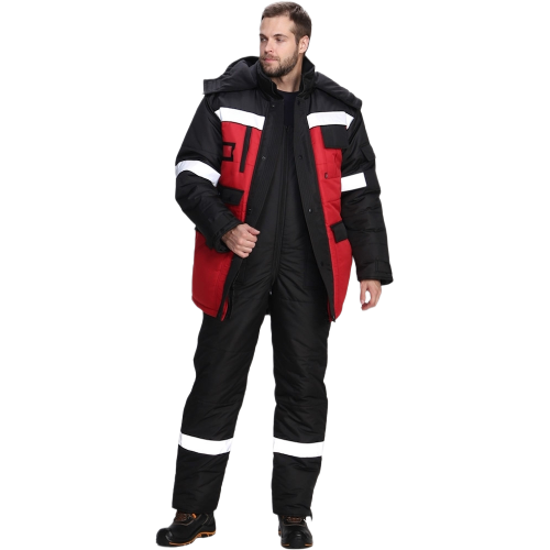 Костюм зимний Беркут СОП CH (тк.Таслан) п/к, черный/красный