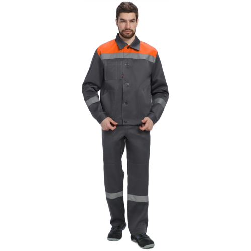 Костюм Лигор-1 СОП (тк.Смесовая,210) брюки, т.серый/оранжевый Костюм Лигор-1 СОП (тк.Смесовая,210) брюки, т.серый/оранжевый