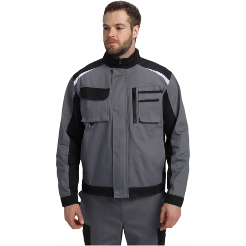 Куртка Милан NEW CH МВО (тк.Смесовая,270), т.серый/черный
