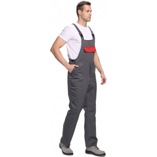Полукомбинезон для ИТР (тк.Смесовая,210), серый/красный Полукомбинезон для ИТР (тк.Смесовая,210), серый/красный