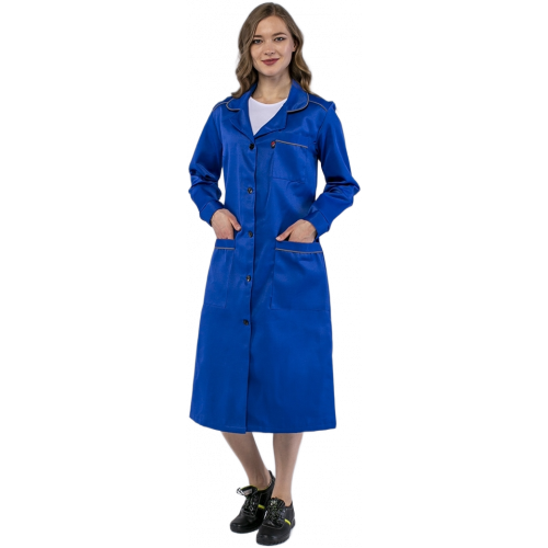 Халат женский для ИТР (тк.Смесовая,210), васильковый Халат женский для ИТР (тк.Смесовая,210), васильковый