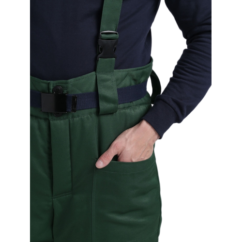 Костюм зимний Труженик-Ультра СОП (тк.Смесовая,210) брюки, т.зеленый/лимонный