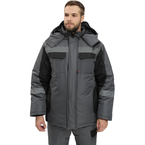 Костюм зимний Вектрон-2 СОП (тк.Таслан,135) п/к, т.серый/черный