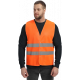 Жилет сигнальный ProfLineBase с пуговицами и карманами (тк.Полиэфир,100), оранжевый