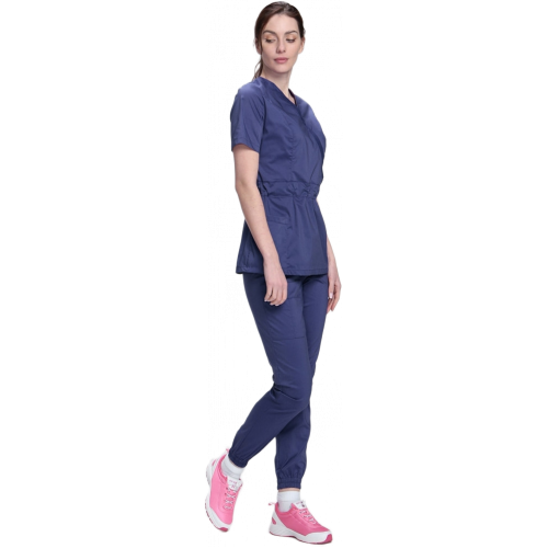 Костюм женский хирургический Модерн-004 (тк.Стрейч,120) MedLine, т.синий