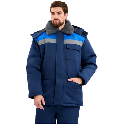 Костюм зимний Труженик-Ультра-2 СОП (тк.Смесовая,210) п/к, т.синий/васильковый