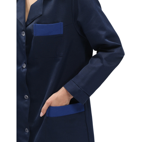 Халат женский (тк.Смесовая,210), т.синий/васильковый