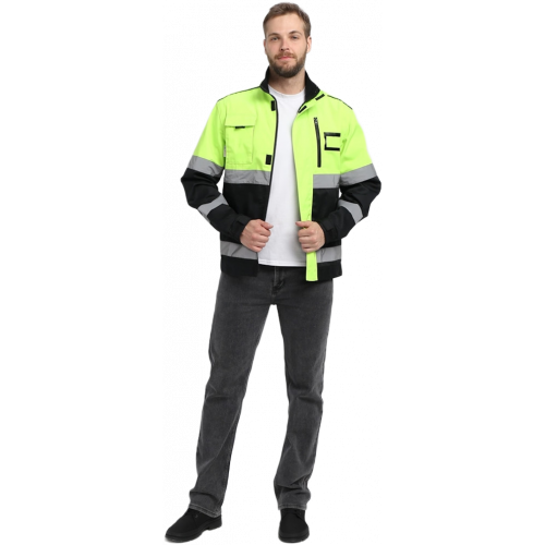 Куртка-трансформер сигнальная ProfLineSpecialist (тк.Смесовая МВО,240), желтый/черный Куртка-трансформер сигнальная ProfLineSpecialist (тк.Смесовая МВО,240), желтый/черный