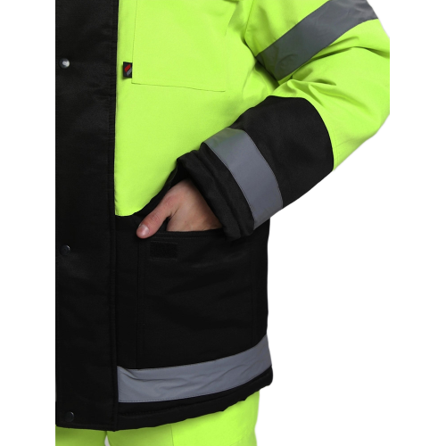 Костюм зимний для дорожника Ультра (тк.Смесовая,210) п/к, лимонный/черный Костюм зимний для дорожника Ультра (тк.Смесовая,210) п/к, лимонный/черный