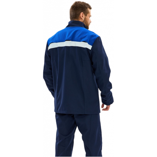 Костюм сварщика Велд-СОП 2 кл.защиты (тк.Хлопок-ОП,350) брюки, т.синий/васильковый