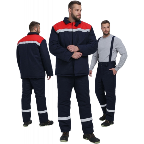 Костюм сварщика зимний Велд-СОП 1 кл.защиты (тк.Хлопок ОП,350) брюки, т.синий/красный