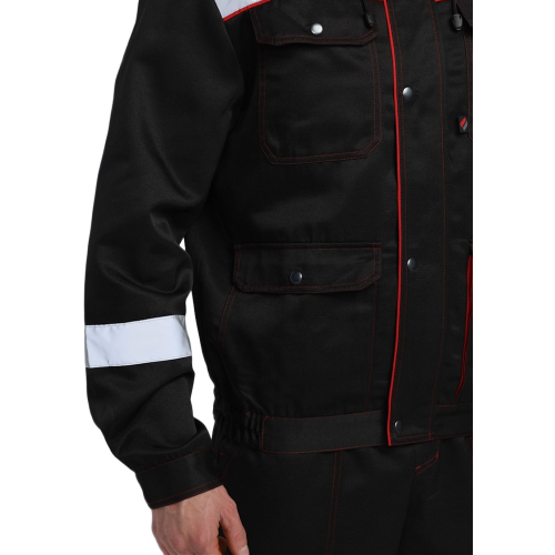 Костюм Нейч-2 СОП с капюшоном К. (тк.Смесовая,210) п/к, черный/красный