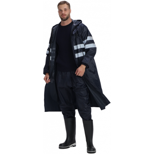 Плащ влагозащитный ProfLineSpecialist СОП (ПВХ,210), т.синий Плащ влагозащитный ProfLineSpecialist СОП (ПВХ,210), т.синий