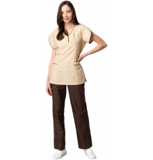 Костюм женский Мокко (тк.ТиСи,120), коричневый/бежевый