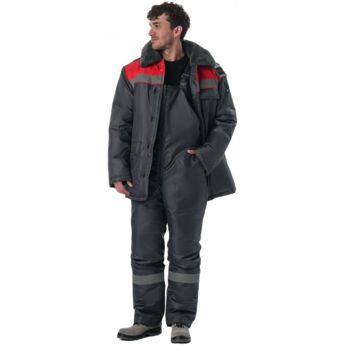 Костюм зимний Труженик-Ультра-2 (тк.Оксфорд) п/к, т.серый/красный Костюм зимний Труженик-Ультра-2 (тк.Оксфорд) п/к, т.серый/красный