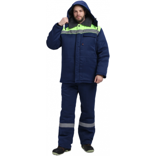 Костюм зимний Труженик-Ультра СОП (тк.Смесовая,210) брюки, т.синий/лимонный Костюм зимний Труженик-Ультра СОП (тк.Смесовая,210) брюки, т.синий/лимонный