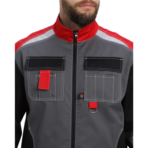 Костюм Вектрон-1 (тк.Смесовая МВО,240) брюки, серый/черный/красный Костюм Вектрон-1 (тк.Смесовая МВО,240) брюки, серый/черный/красный