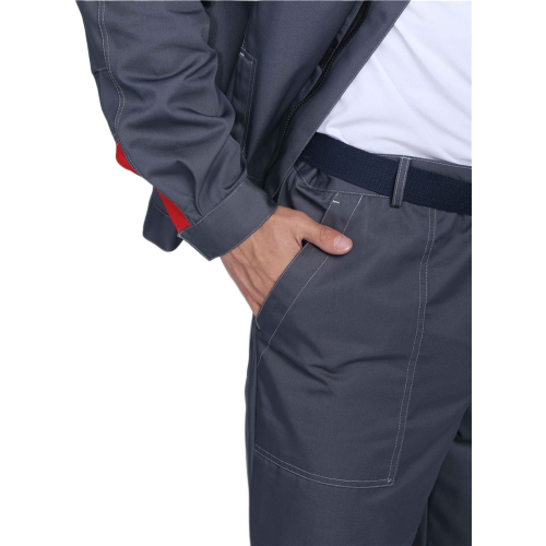 Костюм Флофт-1 Премиум СОП (тк.Смесовая,240) брюки, т.серый/серый/красный Костюм Флофт-1 Премиум СОП (тк.Смесовая,240) брюки, т.серый/серый/красный