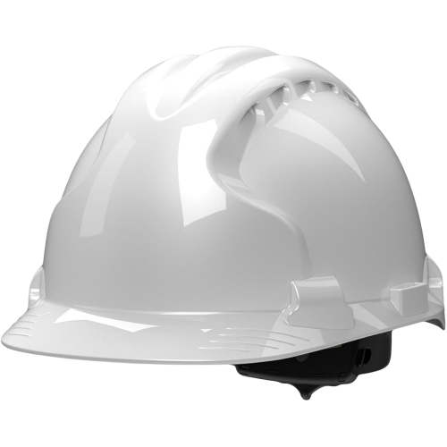 Каска защитная с вентиляцией (с храповиком), белая Каска защитная с вентиляцией (с храповиком), белая