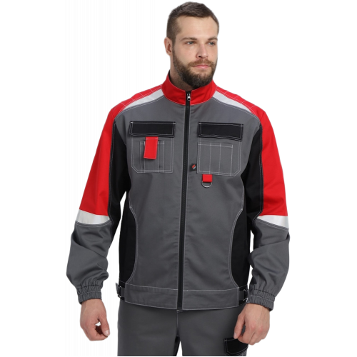 Костюм Вектрон-1 (тк.Смесовая МВО,240) брюки, серый/черный/красный Костюм Вектрон-1 (тк.Смесовая МВО,240) брюки, серый/черный/красный