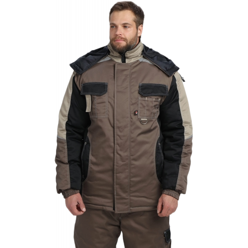 Костюм зимний Мега IMP (тк.Смесовая,240) брюки, коричневый/черный/бежевый