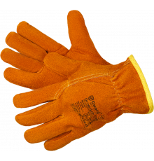 Driver Lux Zima Перчатки из спилка оранжевого цвета, утеплитель мех-мутон Driver Lux Zima Перчатки из спилка оранжевого цвета, утеплитель мех-мутон