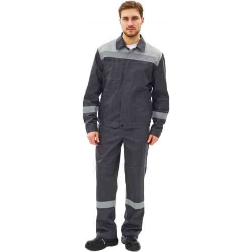 Костюм Липецк-2 СОП CH (тк.Смесовая,280) п/к, т.серый/св.серый